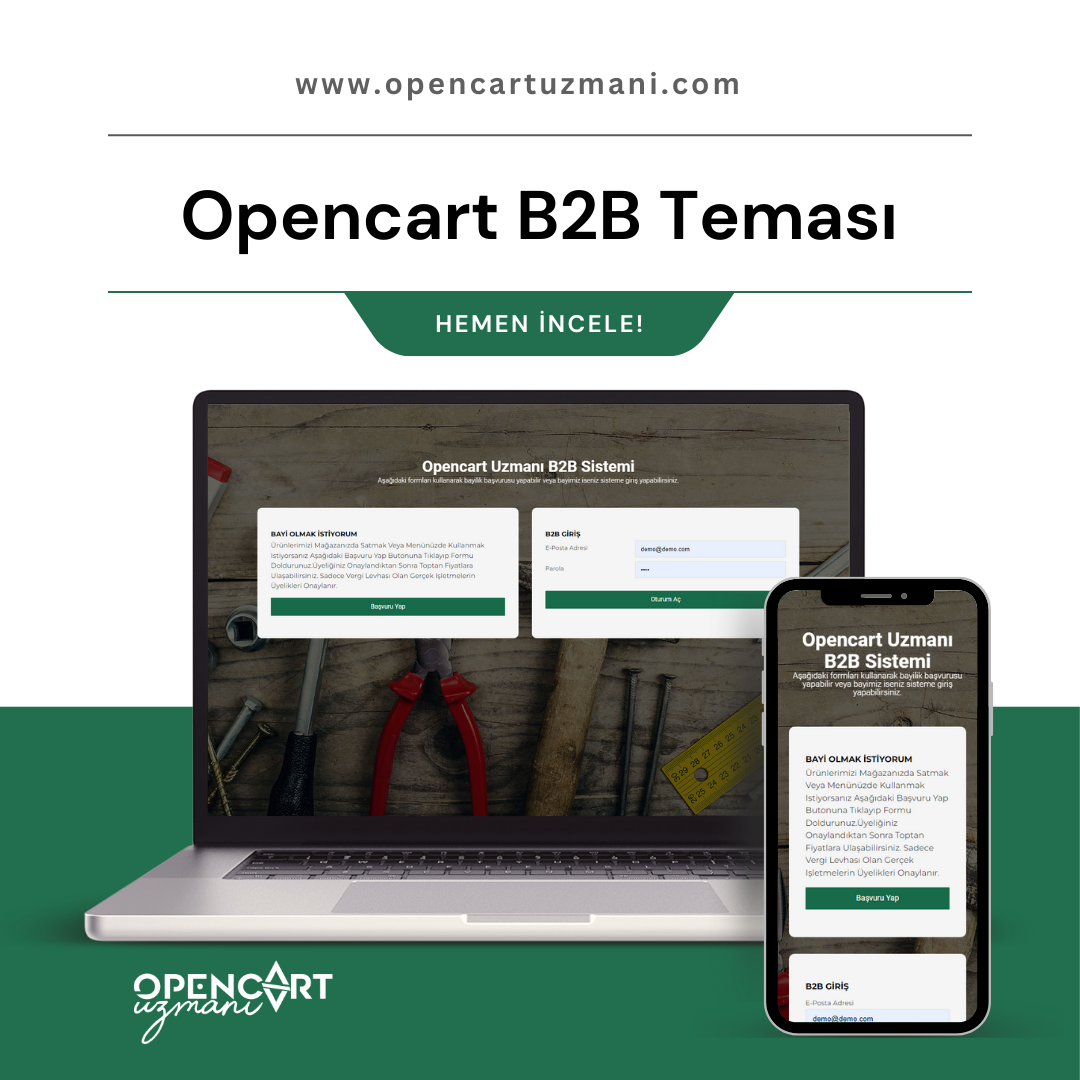 Opencart B2B Teması, Sistemi